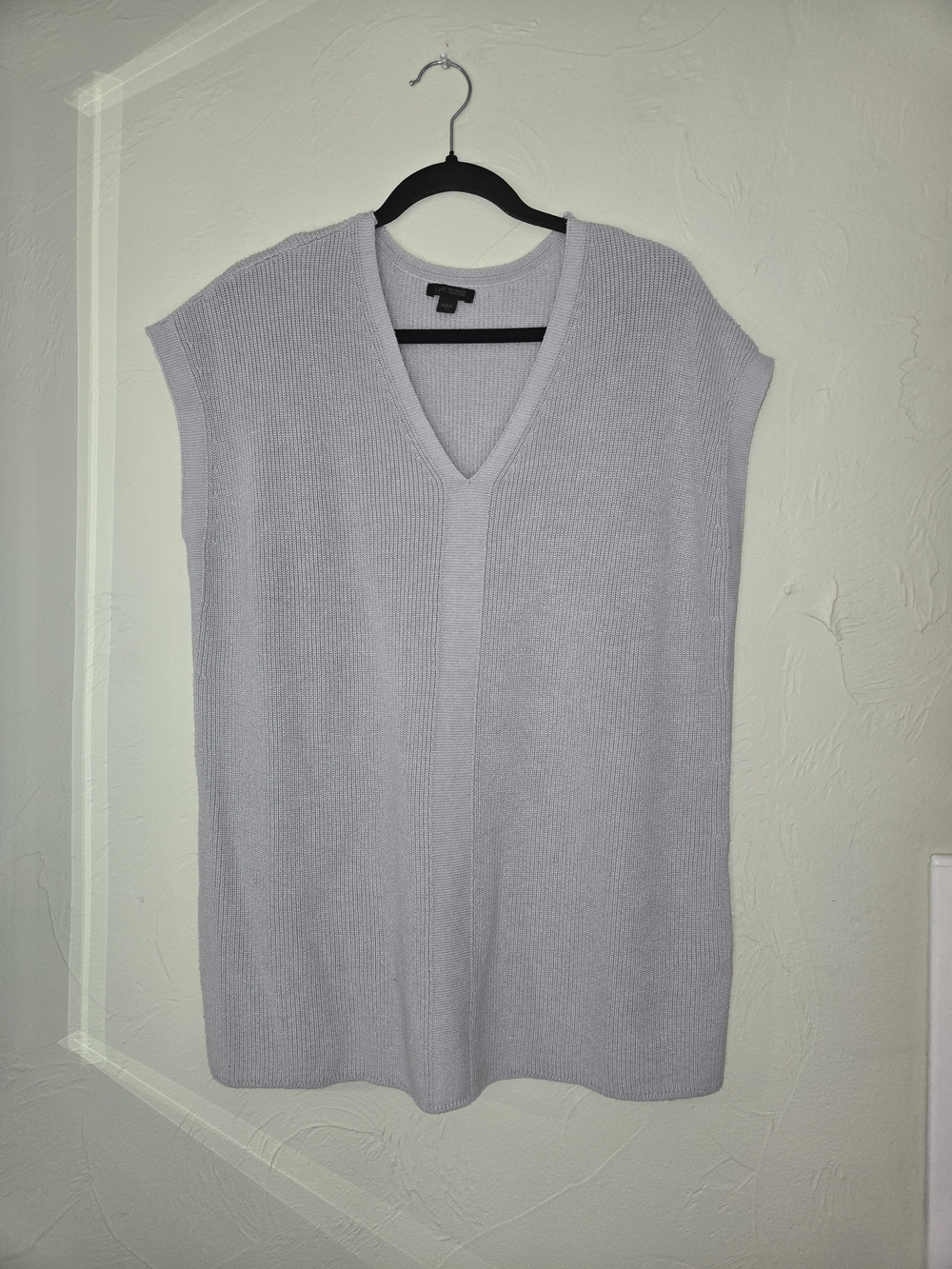 J. Jill Light Gray Ribbed V-Neck Sleeveless Sweater Tunic